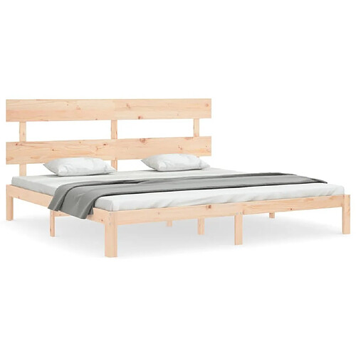 Maison Chic Cadre/structure de lit avec tête de lit pour adulte - Lit Moderne Chambre Super King bois massif -MN84341