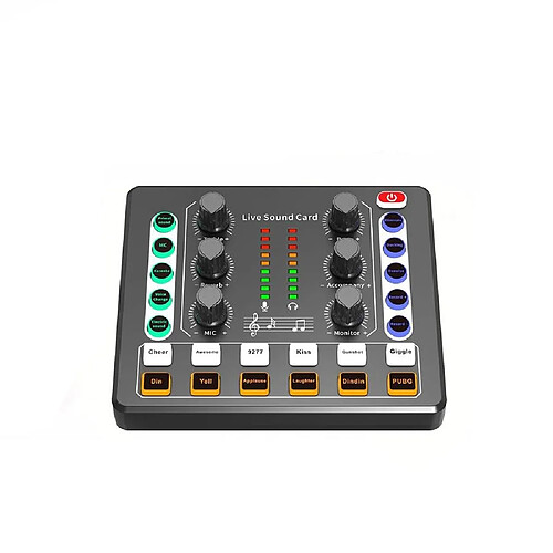 Table De Mixage Bluetooth Pour Enregistrement Et Chant En Direct Noir Or YONIS