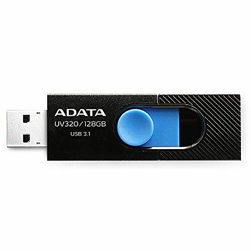 ADATA UV320 128Go USB 3.1 (3.1 Gen 2) Capacity Noir, Bleu lecteur USB flash - Lecteurs USB flash (128 Go, USB 3.1 (3.1 Gen 2), USB Type-A connector, Slide, 7,9 g, Noir, Bleu)