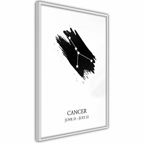 Paris Prix Affiche Murale Encadrée Zodiac Cancer I 20 x 30 cm Blanc