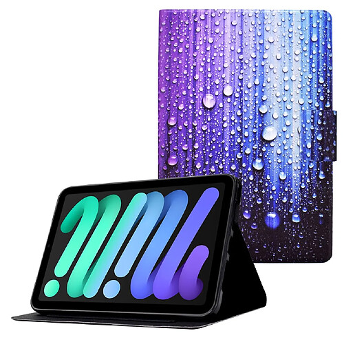 Etui en PU avec support magnétique et porte-carte Goutte d'eau pour votre iPad mini (2021)