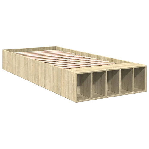 Vidaxl Cadre de lit chêne sonoma 100x200 cm bois d'ingénierie