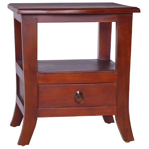 vidaXL Table de chevet marron classique bois d'acajou massif