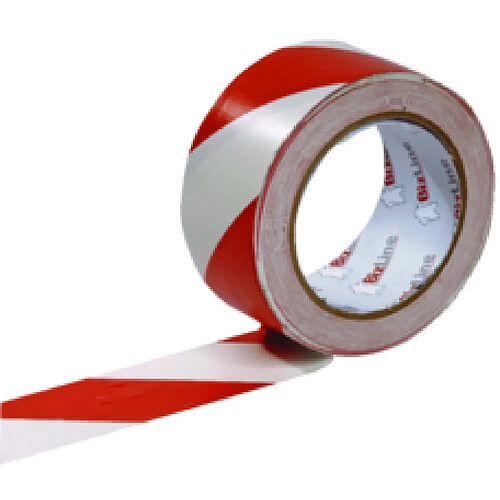 Bizline ruban de signalisation rouge et blanc 33mx50mm