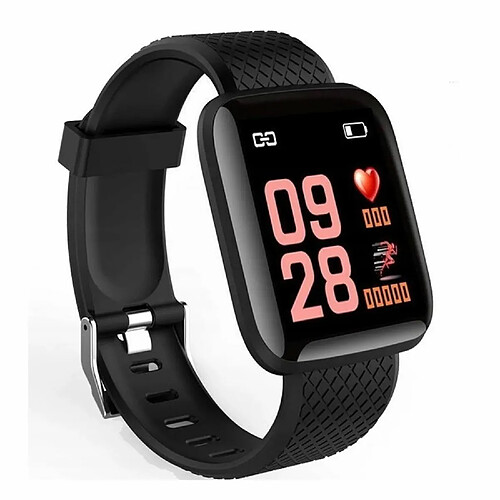 Montre iWear M6 Smart & Fit avec Full Touch 1,3'' IPS Contrôle multimédia / HR / Tension artérielle / Social Black