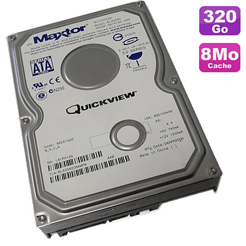 Disque Dur 320Go SATA II 3.5" Maxtor DiamondMax 10 6L320S0 7200RPM 8Mo · Occasion