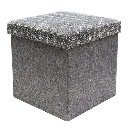 The Concept Factory Coffre rangement pouf tissu.