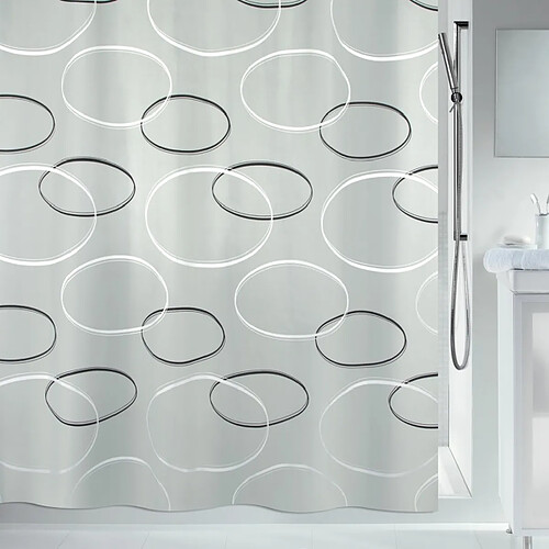 Spirella Rideau de douche Polyester ANELLO 180x200cm Gris