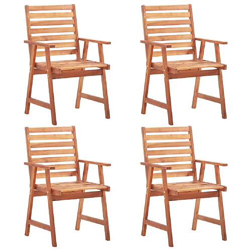 Maison Chic Lot de 4 Chaises de salle à manger d'extérieur Acacia massif -GKD95936