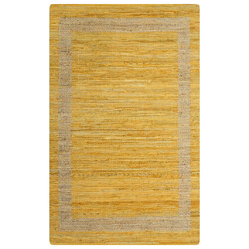 Decoshop26 Tapis fait à la main Jute Jaune 160x230 cm DEC023528