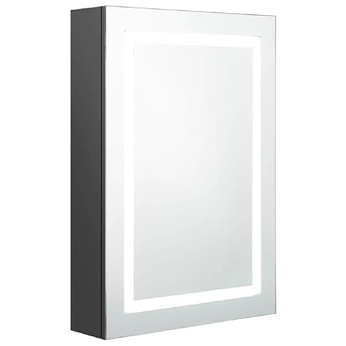 Maison Chic Armoire de salle de bain,Meuble de rangement,Meuble haut à miroir LED Gris 50x13x70 cm -GKD527492