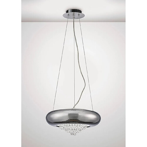 Luminaire Center LargeSuspension Phyllis 3 Ampoules G9 chrome poli/cristal