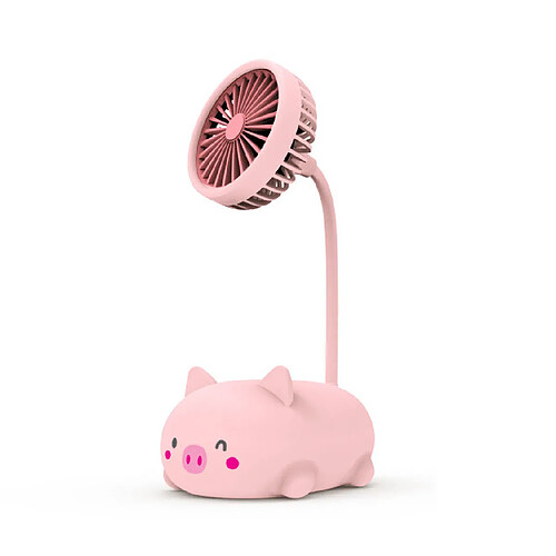 (Cochon Rose) Mini Ventilateur De Chargement Usb Portable Design De Dessin Animé Créatif Pliable Pratique