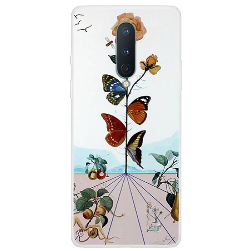 Coque en TPU impression de motifs souple fleur et papillons pour votre OnePlus 8