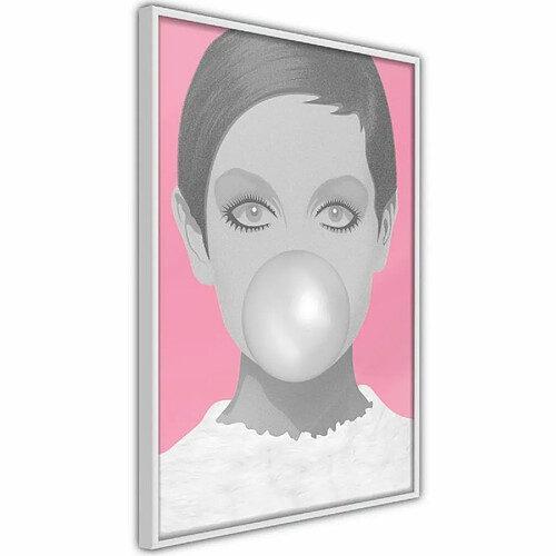 Paris Prix Affiche Murale Encadrée Twiggy 40 x 60 cm Blanc