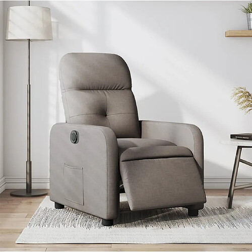 vidaXL Fauteuil inclinable électrique Taupe Tissu