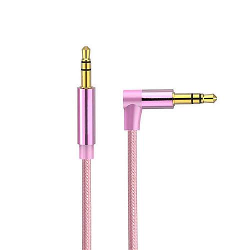 Wewoo Cable Jack Auxiliaire AV01 Câble audio coudé mâle à 3,5 mmlongueur 2 m or rose