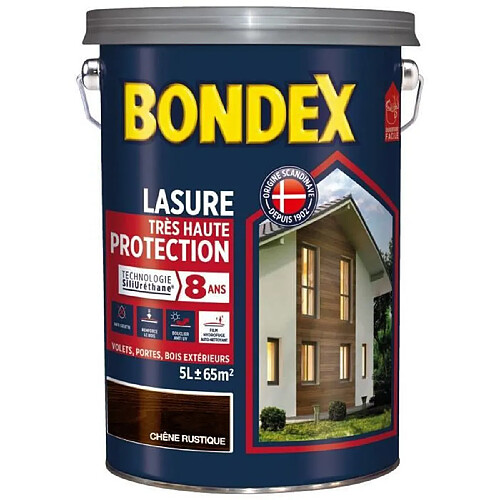 BONDEX Lasure Haute protection 8 ans - Chene Rustique Satin, 5L