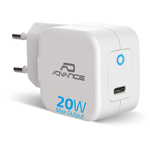 Advance Chargeur Secteur universel USB et USB-C POWERFLEX TURBO 20W - Pour téléphone, tablette, switch ou montre connectée