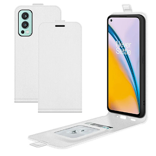 Coque en TPU + PU crazy horse avec porte-cartes blanc pour votre OnePlus Nord 2 5G