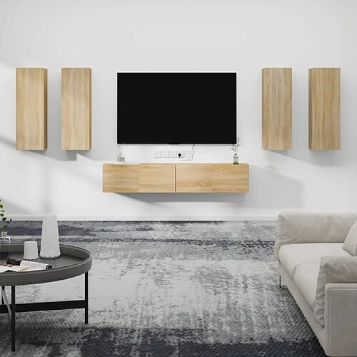 vidaXL Ensemble de meubles TV 6 pcs Chêne sonoma Bois d'ingénierie