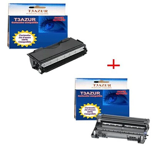 T3AZUR – Toner+Tambour compatible Brother HL5340D / HL5350DN + Pack 20 papiers photos A6 230gr