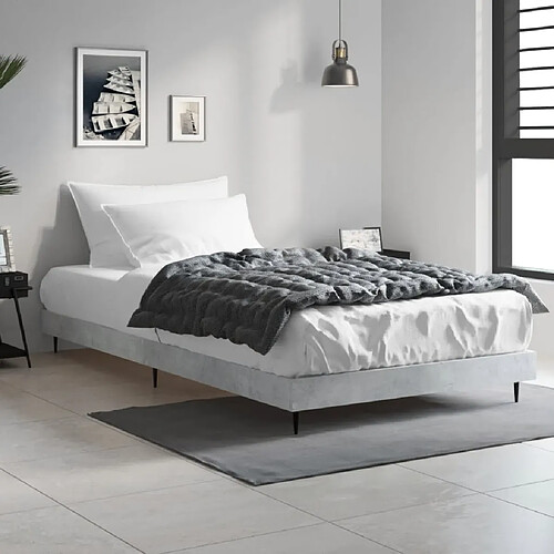 vidaXL Cadre de lit sans matelas gris béton 90x200 cm