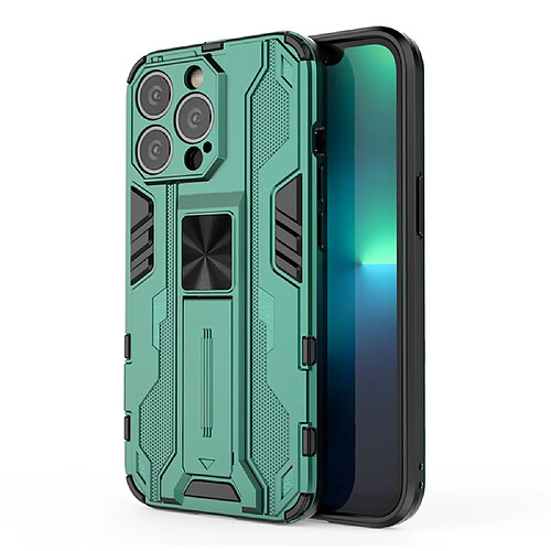 Coque en TPU antichoc à double couche avec béquille vert pour votre Apple iPhone 13 Pro Max 6.7 pouces