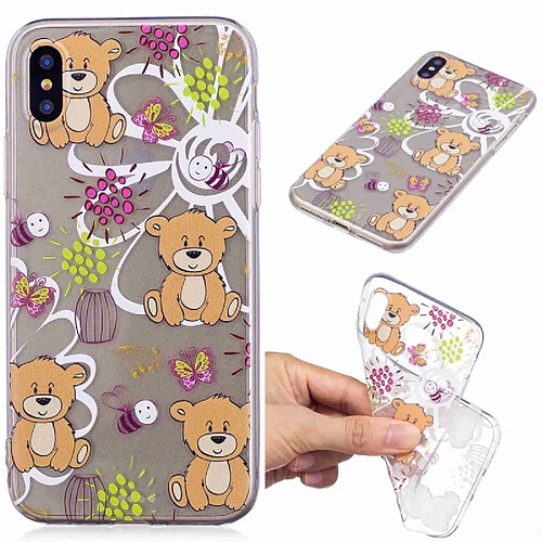 Wewoo Coque Fashion Etui de protection en TPU peint pour Galaxy S10 Plus motif ours brun