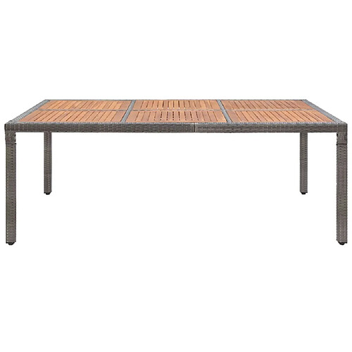 Maison Chic Table de jardin | Table d'extérieur Gris 200x150x74 cm Résine tressée et acacia -GKD78586