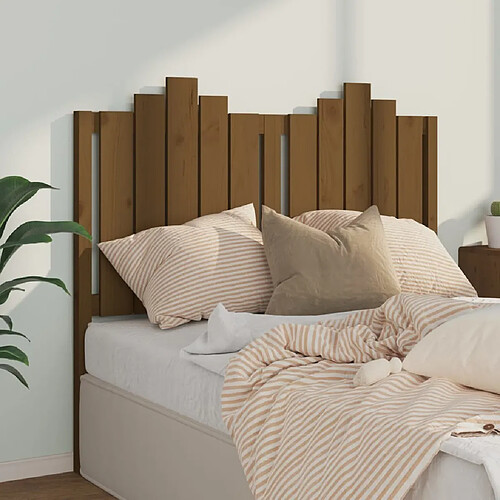 Maison Chic Tête de lit scandinave pour lit adulte,Meuble de chambre Marron miel 126x4x110 cm Bois massif de pin -MN26854