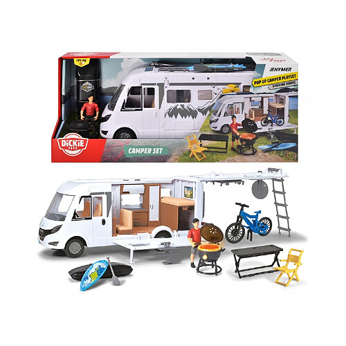 Dickie Camping-car miniature 30 cm - dépliable avec nombreux accessoires