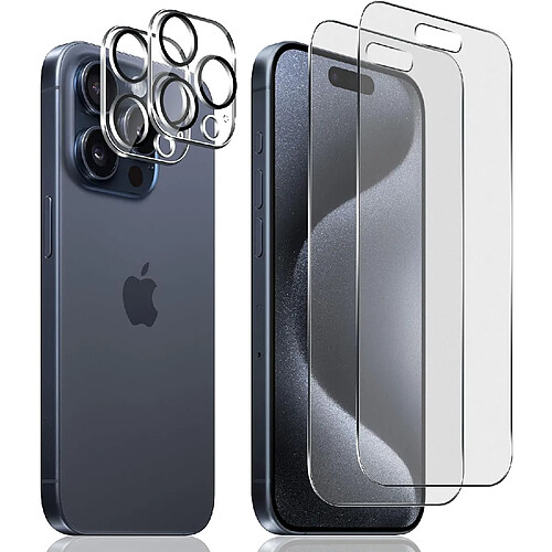 Verres Trempes et Protections Camera Arriere X2 Pour iPhone 15 Pro Little Boutik®