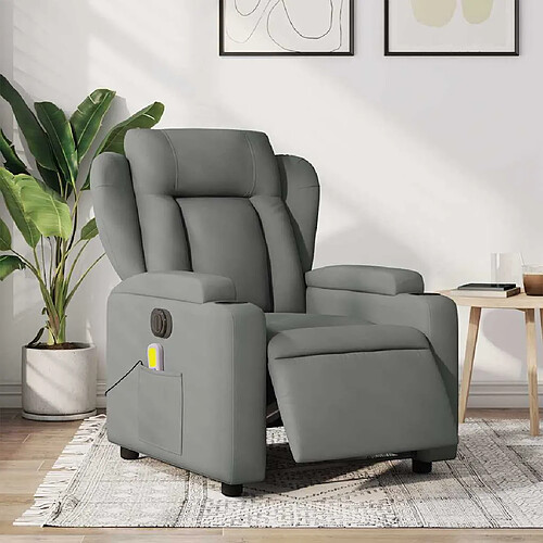 vidaXL Fauteuil inclinable de massage électrique gris foncé tissu