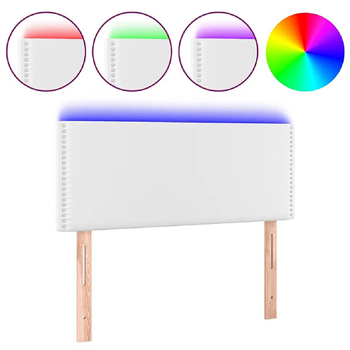 Maison Chic Tête de lit moderne à LED lumineuse pour chambre - Décoration de lit Blanc 80x5x78/88 cm Similicuir -MN45061