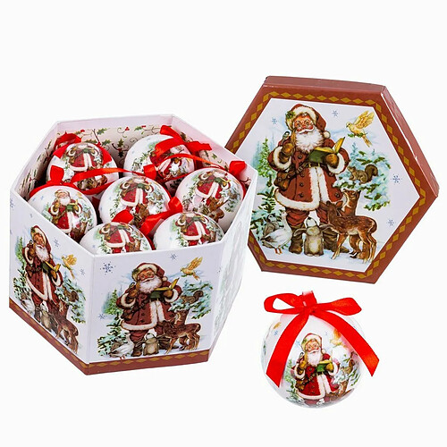 BigBuy Christmas Boules de Noël Multicouleur Polyfoam Père Noël 7,5 x 7,5 x 7,5 cm (14 Unités)