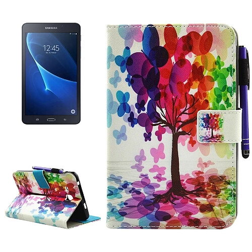 Wewoo Housse Étui pour Samsung Galaxy Tab A 7.0 2016 / T280 Butterfly Tree modèle horizontal en cuir flip avec support et Portefeuille & Slots de cartes Sleep / Wake-up Fonction & Pen Slot