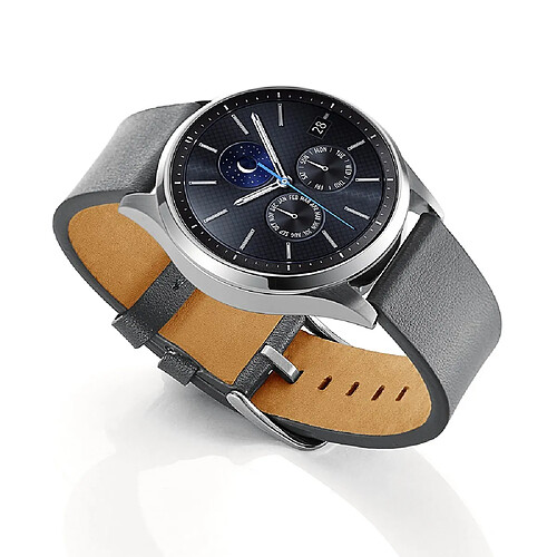 Bracelet en cuir véritable gris pour votre Samsung Gear S3 Classic/Frontier