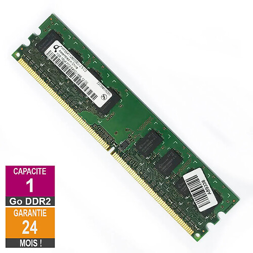 Barrette Mémoire 1Go RAM DDR2 Qimonda HYS64T128000EU-2.5-C2 DIMM PC2-6400U 1Rx8 · Reconditionné