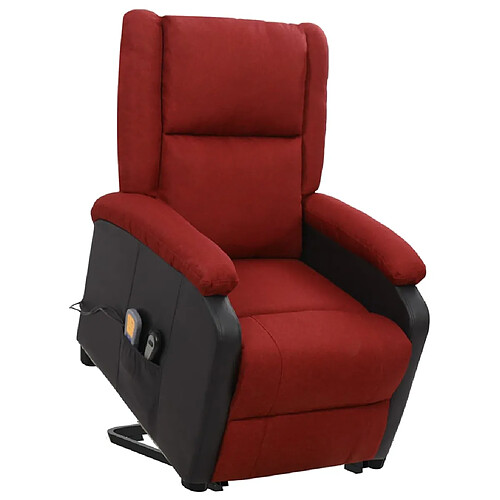 vidaXL Fauteuil de massage Rouge bordeaux Tissu