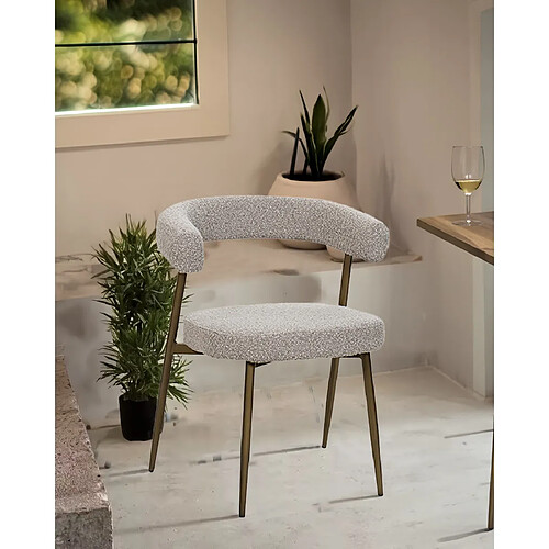 UNIQKA Agda - Chaise en tissu et pieds métal