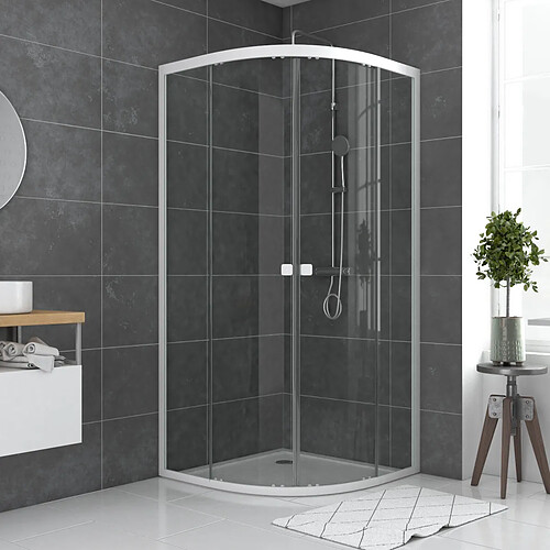 Aurlane Porte de douche coulissante quart de cercle 90 cm