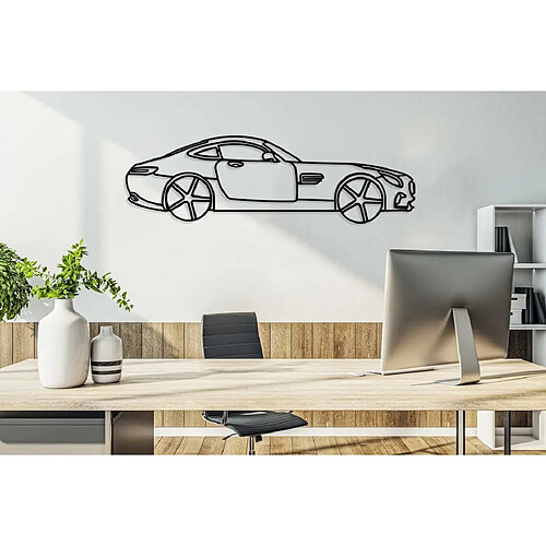 DEKORY Line art Silhouette de voiture Mercedes AMG GT en Métal - 40x12 cm