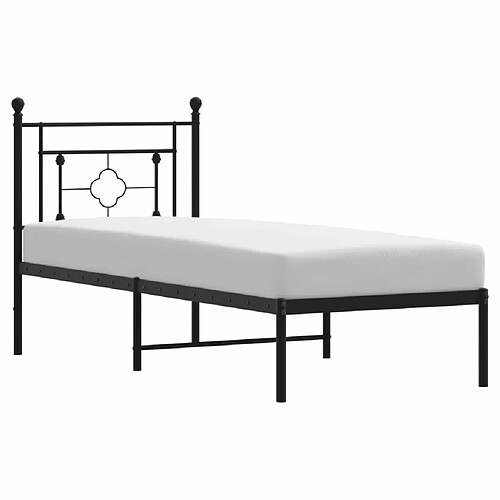 Maison Chic Cadre/structure de lit métal et tête de lit pour adulte - Lit Moderne Chambre noir 80x200 cm -MN53257