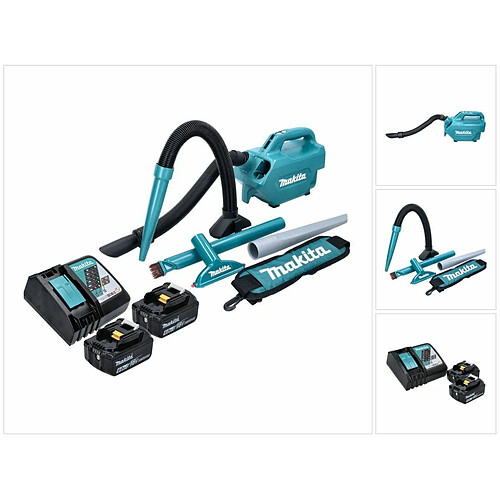 Makita DCL 184 RG Aspirateur sans fil 18 V - 54 mbar - 0,5 l + 2x Batteries 6,0 Ah + Chargeur