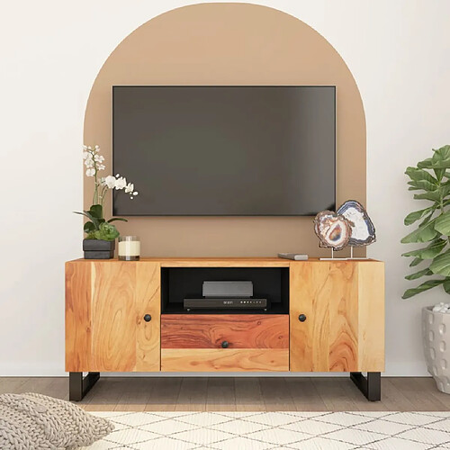 vidaXL Meuble TV 105x33,5x46 cm bois d'acacia solide et d'ingénierie