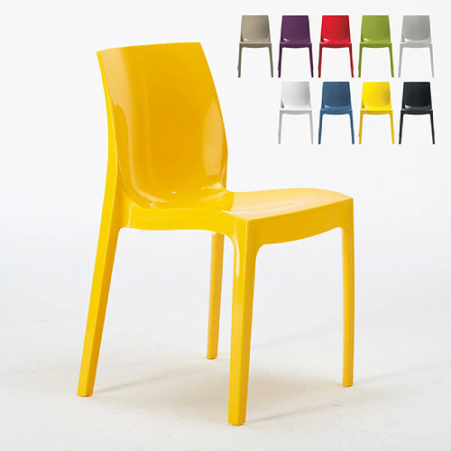 18 Chaises Ice Grand Soleil polypropylène restaurant promo offre stock, Couleur: Jaune