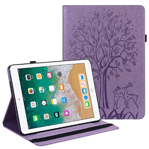 Etui en PU avec support violet pour votre Apple iPad 9.7 pouces (2018)/9.7 pouces (2017)/iPad 5/6