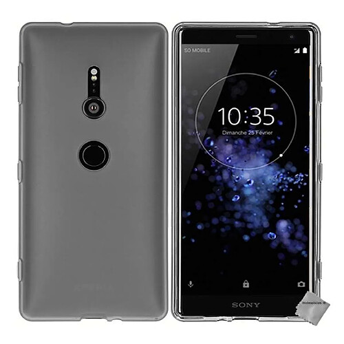 Htdmobiles Coque silicone gel fine pour Sony Xperia XZ2 + verre trempe - GRIS