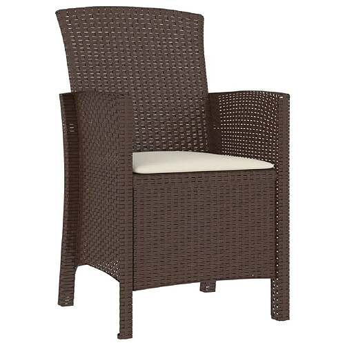 Maison Chic Chaise de jardin avec coussin - Fauteuil d'extérieur Rotin PP Marron -MN11067